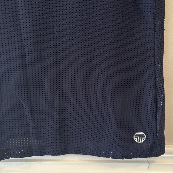 Tory Burch Sport Navy Blue Fitted Mesh Top‎ Medium Luxury Sportswear - Picture 2 of 5